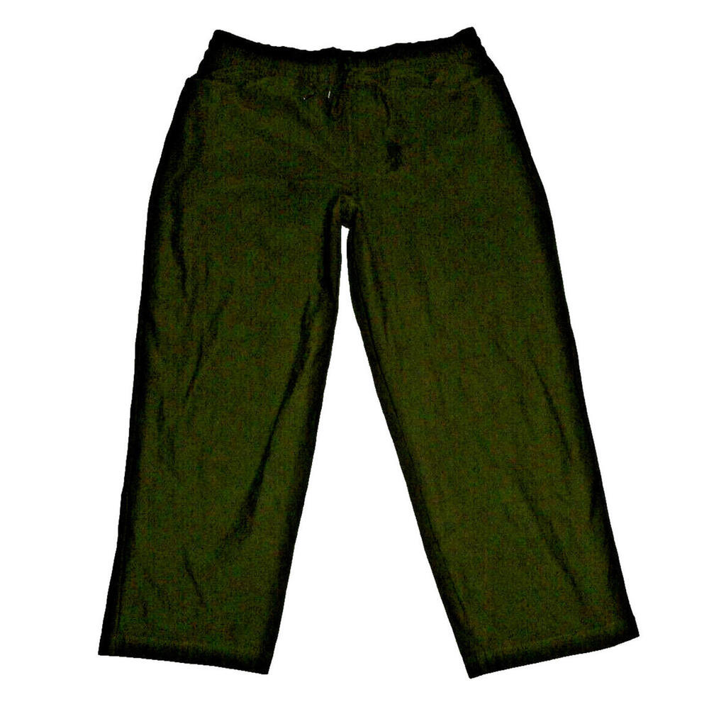 Athleta Pants Womens Khaki Green Cargo Pocket Cropped‎ Cotton Stretch Large L